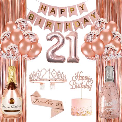 21st Birthday Decorations For Her Rose Gold 21 Birthday Decorations For Her