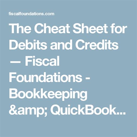 Printable Debits And Credits Cheat Sheet