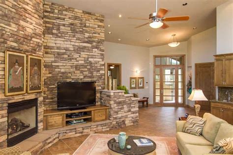 Living Room Design Ideas With Stone Wall