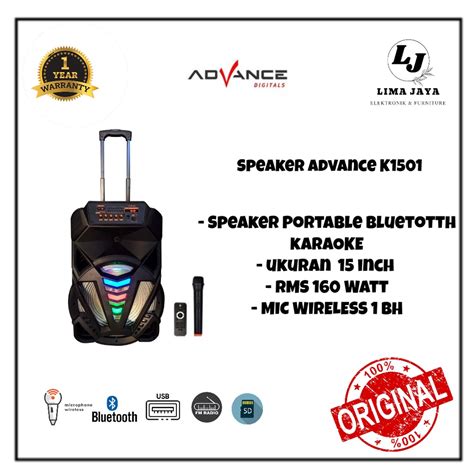 Jual Speaker Portable Bluetooth Karaoke Advance K Spiker Wireless