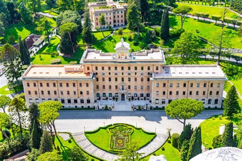 Aerial View of Palace of the Governorate in Vatican Gardens, Vatican ...