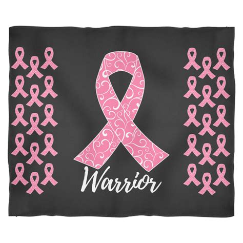 Warrior Breast Cancer Awareness Fleece Blanket Combat Breast Cancer