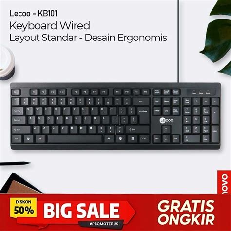 Jual Keyboard Usb Wired Lenove Lecoo Standard Layout Keys Stabil