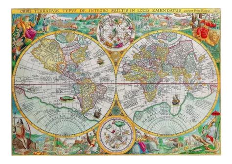 Mapa Mundi Antigo 1594 Mapas Tela Para Quadro à venda em Ijuí Rio