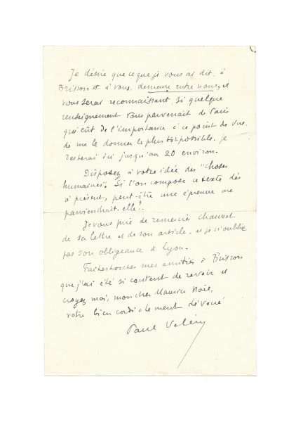 VALÉRY Paul 1871 1945 Le Manuscrit Français