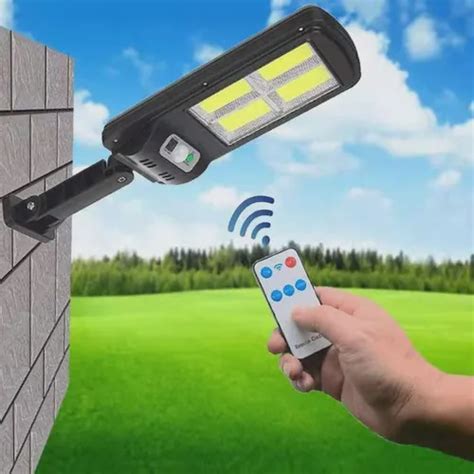 Mini Lumin Ria Led Solar Poste De Rua Parede Sensor Presen A Cob