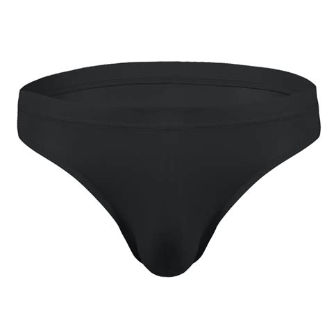 Janjean Men S Silky Ice Silk Ultra Thin Bikini Swim Briefs Bulge Pouch Underwear Swimwear Black