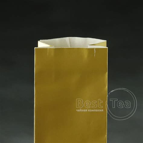 Пакет для чая трехслойный, бронзовый глянцевый, 50г, 170*50*30 мм в ...