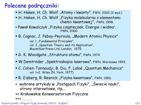 Do Fizyki Atomowej I Cz Steczkowej Ppt Pobierz