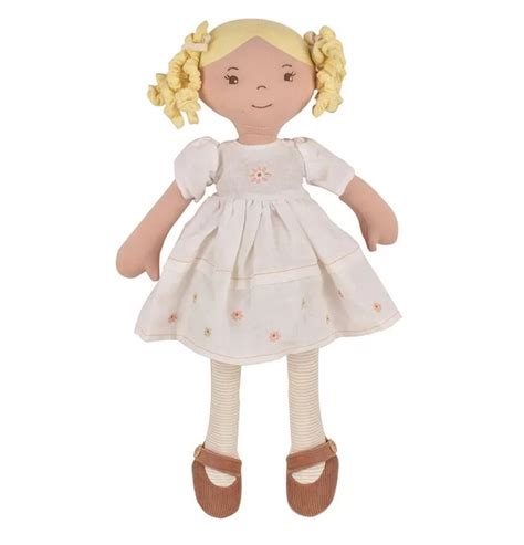 Poup E Blonde Priscy En Robe De Lin Bonikka Peluche Fr