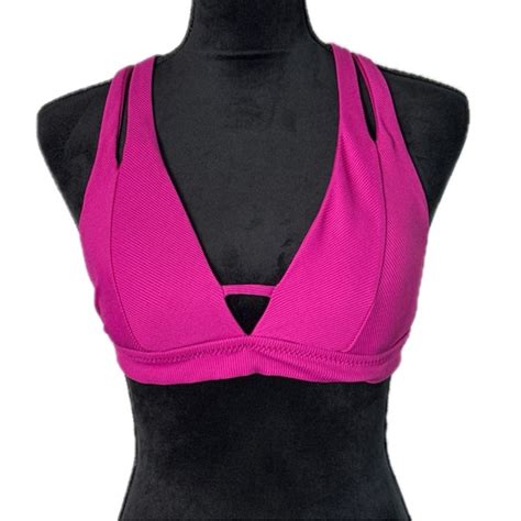 BECCA Swim Becca By Rebecca Virtue Ribbed Bikini Top With