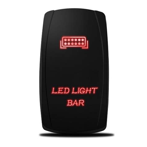 Mictuning Pin Red Led Light Bar Rocker Switch V A On Off Switch