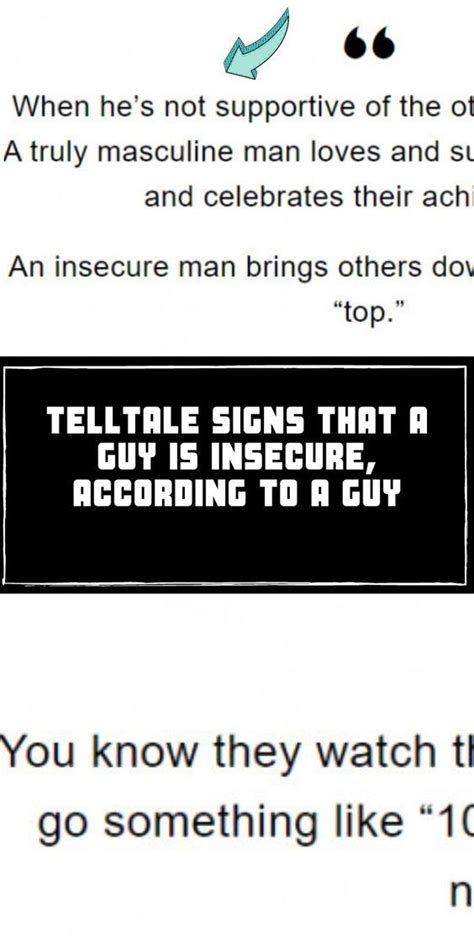 Telltale Signs That A Guy Is Insecure According To A Guy Artofit