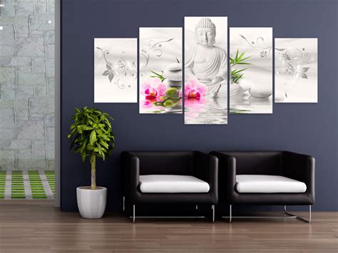 BUDDHA WALD WASSERFALL ZEN Wandbilder Xxl Bilder Vlies Leinwand C A