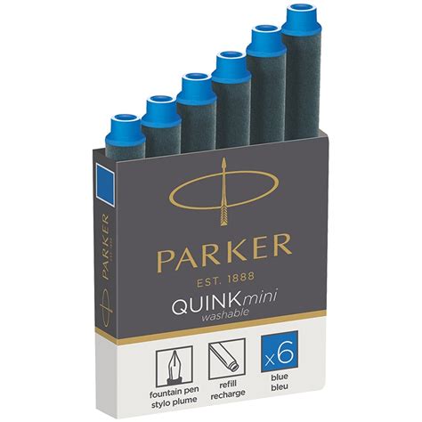 Картридж Parker Cartridge Quink Mini для перьевых ручек, синие чернила ...