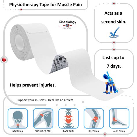 White Kinesiology Tape Pre Cut with Dispenser - Athletic Sports Tape