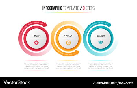 Three Steps Infographic Process Chart With Vector Image