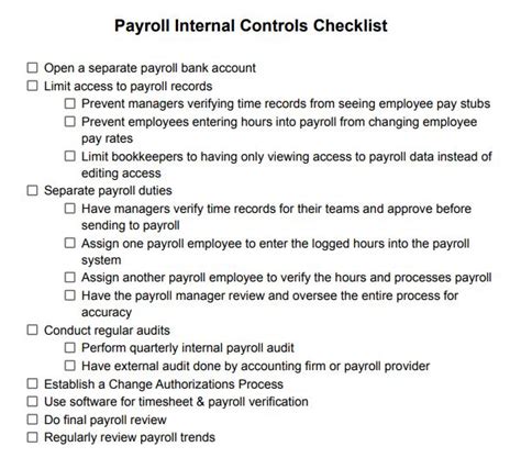 Payroll Internal Controls 8 Best Practices [ Free Checklist]