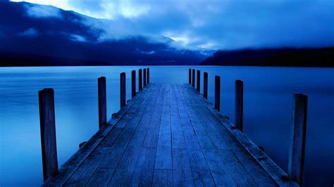 Tranquil Lake With Jetty Nelson Lakes New Zealand South Island