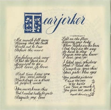 Red Hot Chili Peppers Tearjerker Lyrics Genius Lyrics