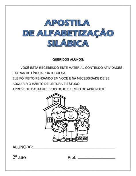 Apostila Alfabetização Silábica Pdf Grátis - Apostila de alfabetização silábica em PDF — SÓ ESCOLA