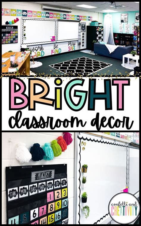 Bright Classroom Decor With The Words Bright Written In Black White And Green On It