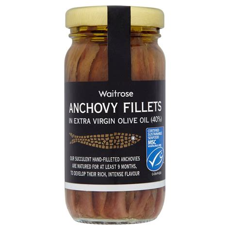 Ocado Anchovy Fillets In Extra Virgin Olive Oil Waitrose 100g Product Information