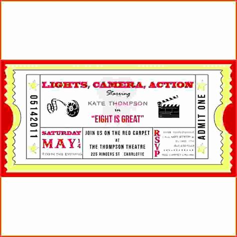 50 Admit One Movie Ticket Template