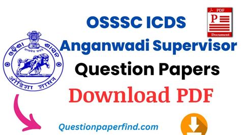 OSSSC ICDS Anganwadi Supervisor Previous Year Question Papers With