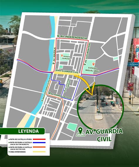 Anuncian tres rutas de desvío por obra en la Av Guardia Civil