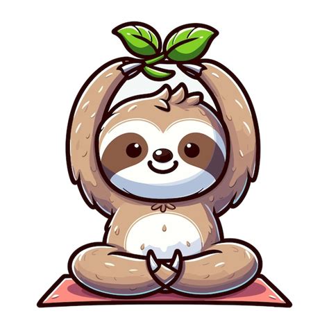 Premium Vector Vector Cute Cartoon Sloth Doing Yoga