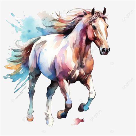 Ilustração Em Aquarela De Cavalo Gerada Por Ai PNG Cavalo Animal