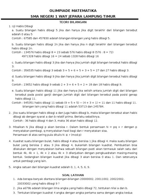 Detail Contoh Soal Teori Bilangan Koleksi Nomer 19