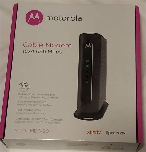 Motorola Mb7420 10 686mbps Docsis 30 Cable Modem 855631006019 Ebay