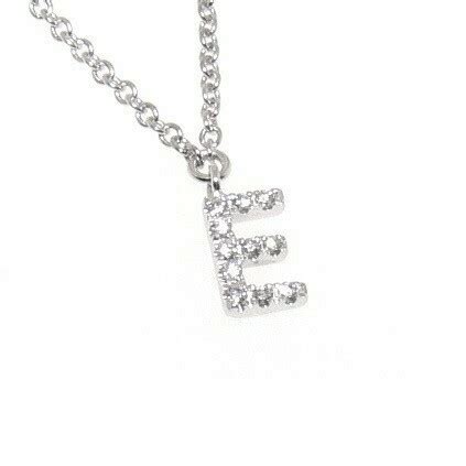 Ct White Gold Diamond Initial E Necklace Cerrone Jewellers