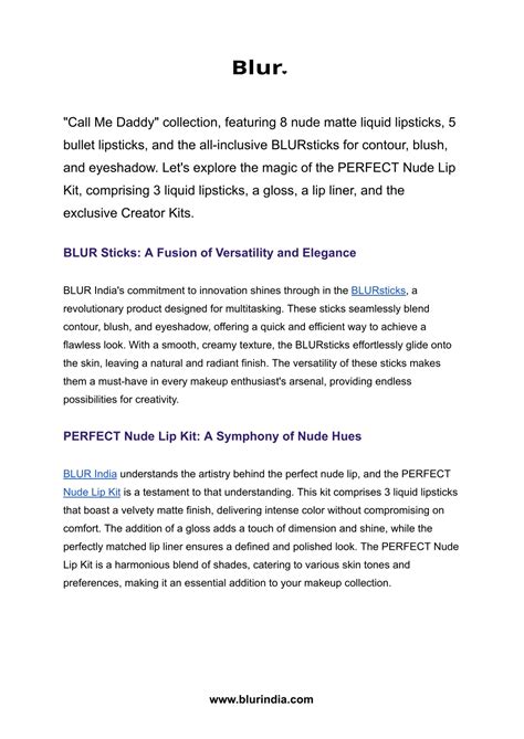 Ppt Unveiling Elegance Blur India S Ultimate Nude Lip Kits And Creator Collections Powerpoint