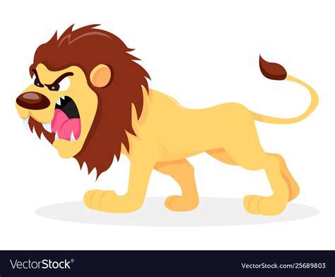 Fierce cartoon lion Royalty Free Vector Image - VectorStock