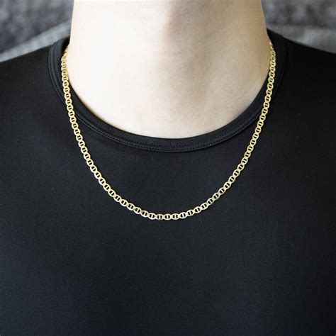 14k Yellow Gold Mariner Chain 3mm20 Etsy