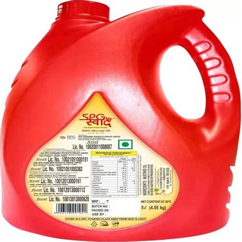 Spg Swaad Kachi Ghani Mustard Oil Packaging Size Litre At Rs