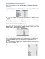 Problemario Docx Administracion De Operaciones I Resuelva Los