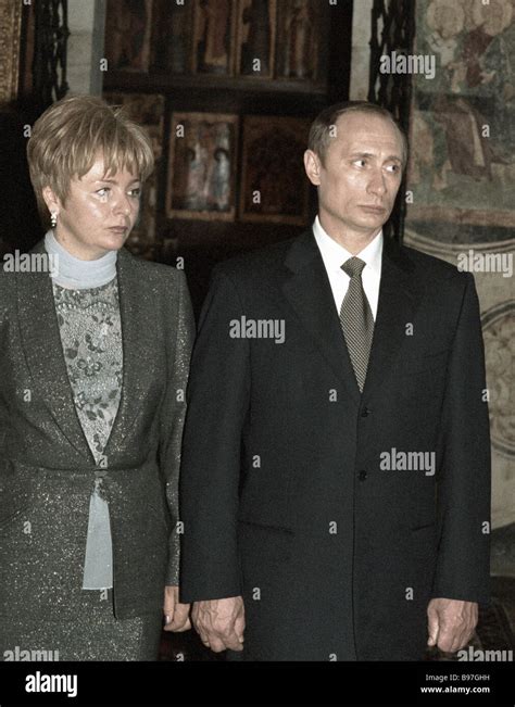 Russian President Vladimir Putin right and his wife Lyudmila Putin left in the Annunciation ...