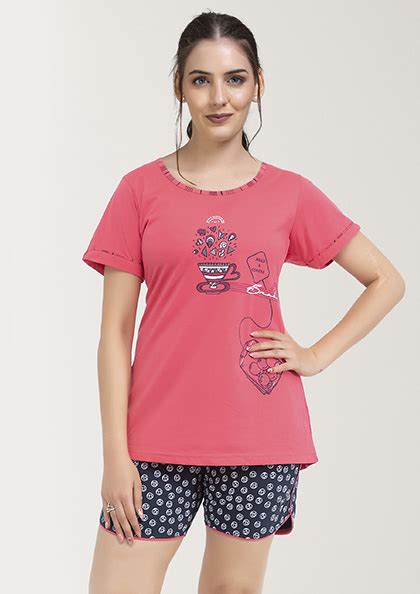 NS BNS453A Cotton Printed Nicker Night Suit Lovebird Lingerie India