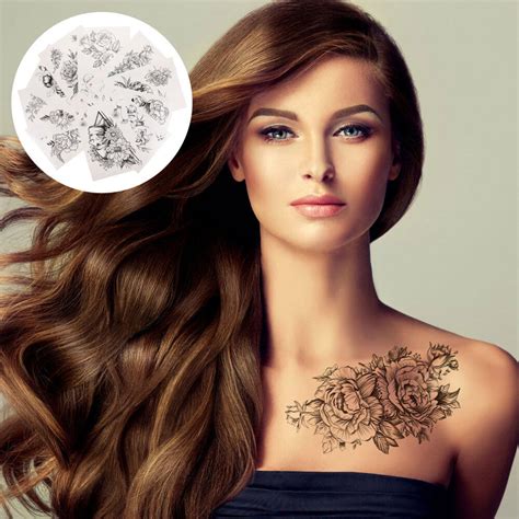 10pcs Rose Temporary Tattoos Temporary Body Stickers Flowers Fake Tatoo Ebay