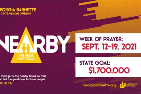 Week Of Prayer For Georgia Barnette Offering New Orleans Baptist