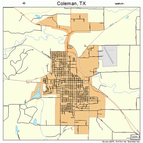 Coleman Texas Street Map 4815916