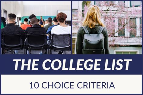The College List: 10 Choice Criteria - Parenting for College 