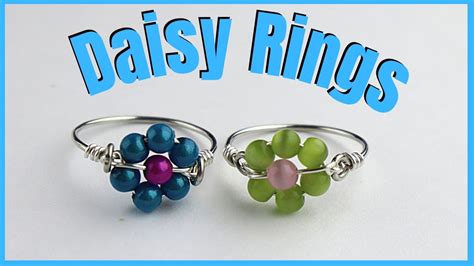 Diy Flower Ring Simple Wire Wrap Beaded Daisy Tutorial Youtube