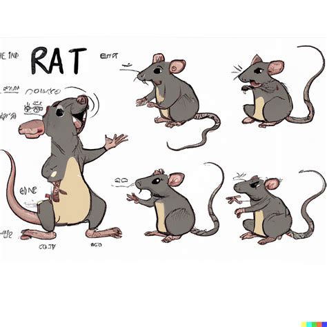 Rat Character Key Visual Character Reference Sheet Dalle2