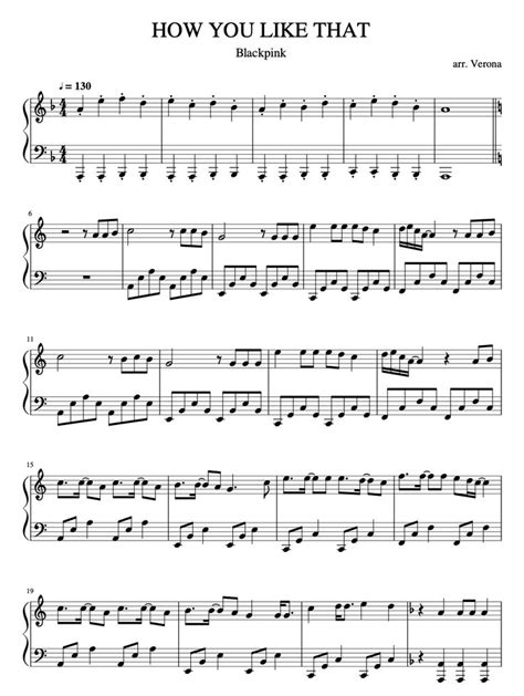 How You Like That Blackpink Free Sheet Music Piano Sheet Sheet