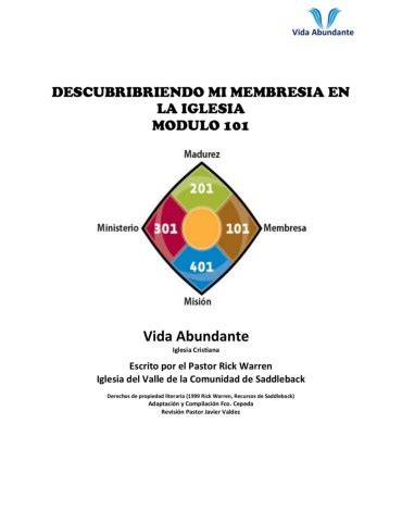 DESCUBRIENDO MI MEMBRESIA EN LA IGLESIA MODULO 101 2